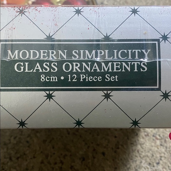 Vintage 1999 Modern Simplicity Glass Ornaments Faces Red Orange Glitter - Picture 4 of 5